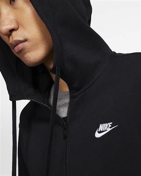 schwarz nike mit weiß nike logo und kaputze herren|Schwarze Hoodies & Sweatshirts für Herren .